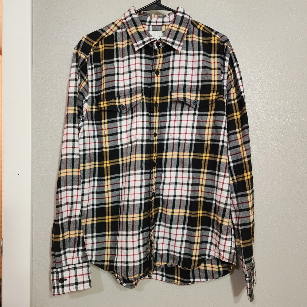 American Eagle Plaid Button Up Top‎ Men's Large Long Sleeve Flannel